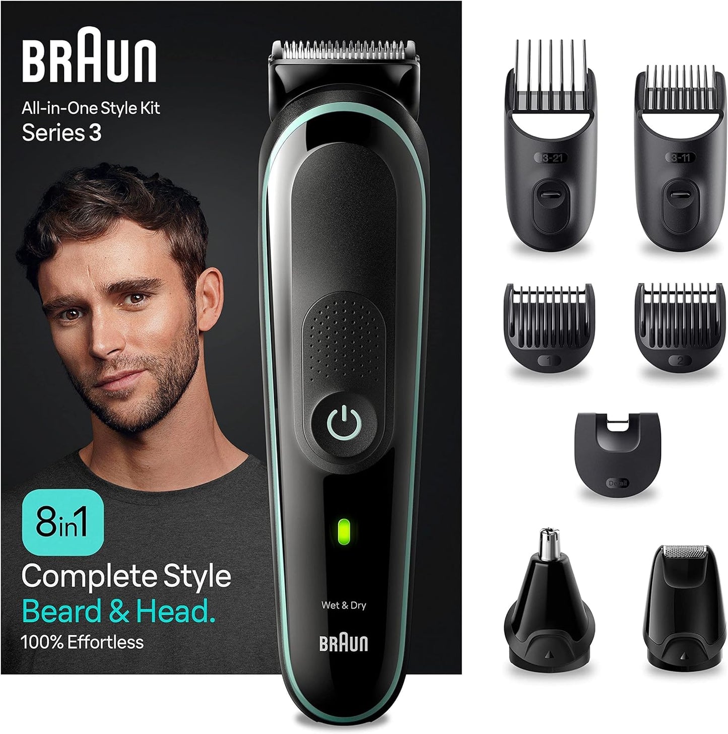 Braun All-In-One Bartpflege Bodygroomer Set 8-in-1 Barttrimmer / Haarschneider für Herren